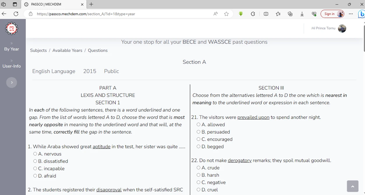 interface of mechdem passco